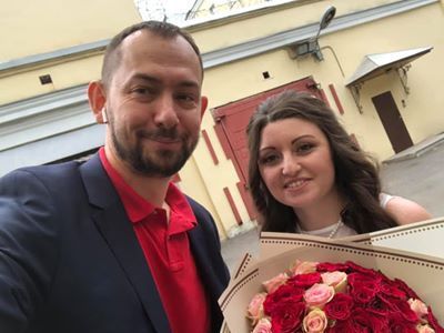 Украинский моряк и его невеста зарегистрировали брак в "Лефортово". Фото:24tv.ua